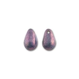  10x7mm Purple with Gold Luster Drop 