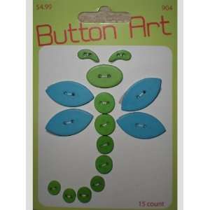  Blue Green Dragonfly Button Art Arts, Crafts & Sewing