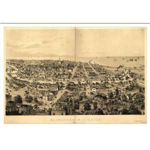 Historic Milwaukee, Wisconsin, c. 1854 (M) Panoramic Map Poster Print 