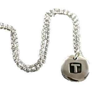 Handcrafted Far Fetched T Initial 925 Sterling Silver Charm Necklace 