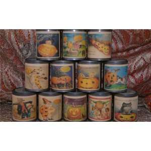  Two Halloween Scented Tin Candles Butter Vanilla 