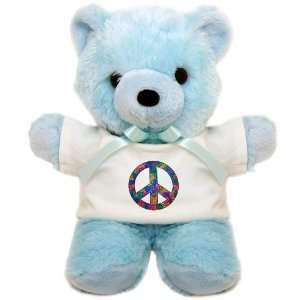  Teddy Bear Blue Peace Symbols Inside Tye Dye Peace Symbol 