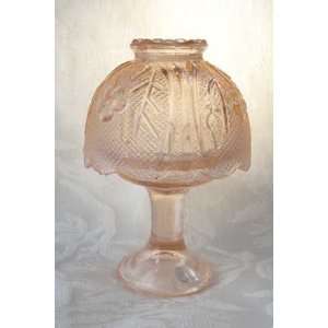  Candleholder Pink Glass with Shade
