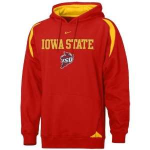 Nike Iowa State Cyclones Red Youth Pass Rush Hoody Sweatshirt  