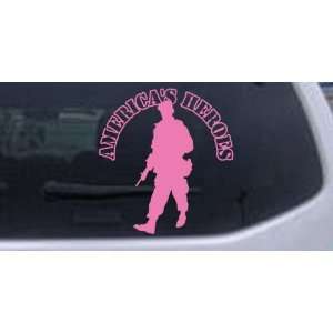 Pink 8in X 7.4in    Military American Heroes Military Car Window Wall 