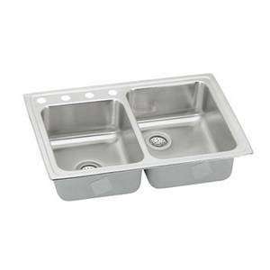  Elkay LR250L4 Lustertone DropIn Double Basin Kitchen Sink 