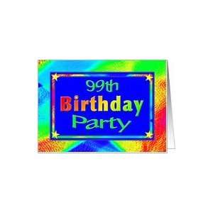  99th Birthday Party Invitations Bright Lights Card Toys & Games