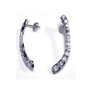  Sterling Silver Earrings Dangle Line Cz Earrings Jewelry