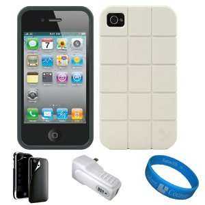   iPhone 4th Generation) + Privacy Screen Protector + White USB Home