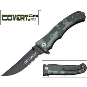  Ops Rescue Action Assisted Knife Camo window braker special forces 