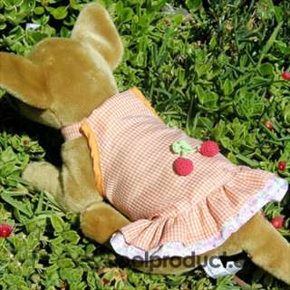 Orange Cherry Dress Skirt dog clothes APPAREL Chihuahua  