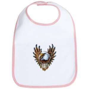  Baby Bib Petal Pink Bald Eagle with Feathers Dreamcatcher 