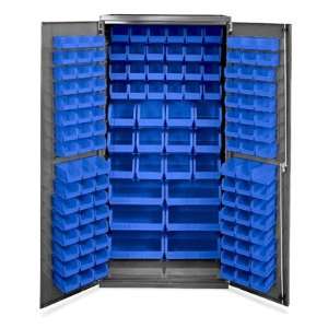    36 x 24 x 78 Bin Storage Cabinet   138 Blue Bins