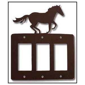 Swithchplates, Loping Horse 3 Bay GFI Switch Plate