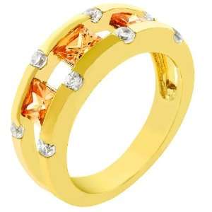   Gold Plate Cubic Zirconia CZ Costume Ring (Size 5,6,7,8,9,10) Jewelry