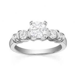   Engagement Ring Bridal Set Wedding Ring on 14K White Gold at 