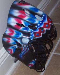 AIRBRUSHED INDIAN HEADRESS CATCHERS MASK RAWLINGS YOUTH  