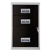 Pierre Henry A4 3 Drawer Combi Filing Cabinet Silver/Black