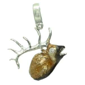  Elk Head Diamond Pendant Sterling Silver Albert Faz Jr. Jewelry
