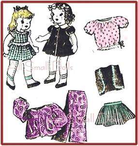 Vintage Pattern for Twin 9 Cloth Dolls w/Wardrobe  