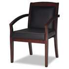   Mercado Series ArchBack Wood Guest Chair, MahoganyBlack Leather