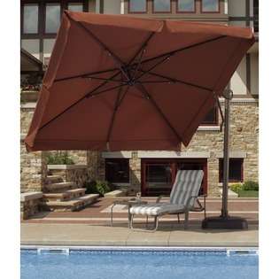    Cantilever Umbrella with Drape   Fabric Acrylic Cocoa 