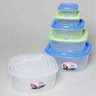DDI Square Plastic Food Storage Containers 5 Piece Set(Pack of 24)
