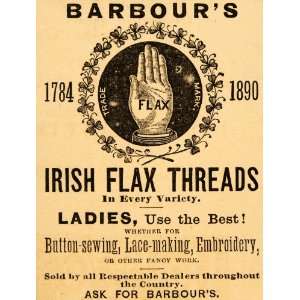  Flax Threads Sewing Embroidery   Original Print Ad