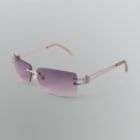   Out Loud by Selena Gomez Juniors Pink Rimless Rectangle Sunglasses