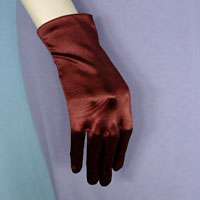 Wrist Length Satin Stretch Gloves, Cool Colors  