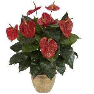 DSD Anthurium w/Ceramic Vase Silk Plant 
