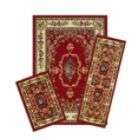 Capri Carpi Savonnerie Red 3 Piece Area Rug Set