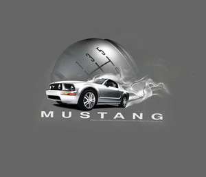 Ford Mustang GT Smoker GRAY Adult T shirt  