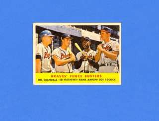 BRAVES FENCE BUSTERS 1958 TOPPS #351   VERY NICE MUST SEE  