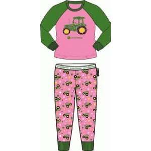  John Deere Toddler 2 Piece Tractor Pink Pajama Set