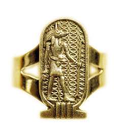Egyptian Egypt Ring Jackal Anubis GOLD VERMEIL SILVER  