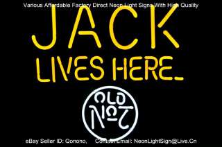 JACK Lives Here No.7 LOGO PUB STORE BEER BAR REAL NEON LIGHT SIGN 