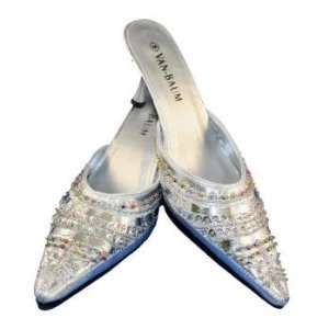  Womens Fashion Sequined Silver Slides / Mules Case Pack 