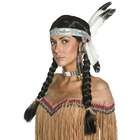 Smiffy Indian Native Adult Costume Wig w/Feathered Headband