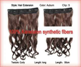 Synthetic Hair Extension Clip in Hairpiece Hairband Long Wavy Curly 
