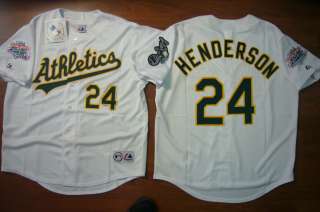   100% Licensed Oakland As RICKY HENDERSON 1989 World Series JERSEY WHT
