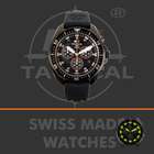 H3 Tactical Mens Field Ops Stainless Watch   Black Rubber Strap 