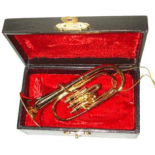 Kurt Adler 3.5 Brass Tuba Musical Instrument Christmas Ornament at 