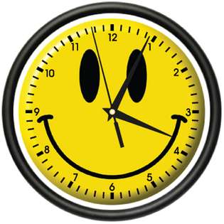 SMILEY FACE Wall Clock happy smilie faces bedroom art 