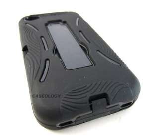 BLACK IMPACT HARD SOFT SHELL CASE COVER APPLE IPHONE 4 4S PHONE 