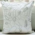   Throw Pillow Covers   Suede Pillow Cover with Metallic Silver Applique