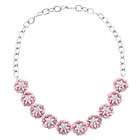 Clevereves Victorian Pink Cubic Zirconia. Night Out Flower Necklace