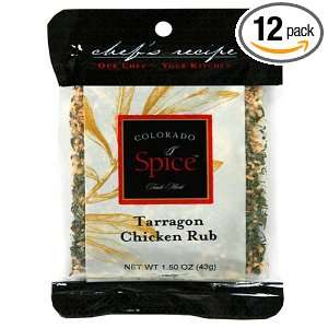 Colorado Spice Company, Tarragon Chicken Rub 1.5 Ounce Packet (Pack of 