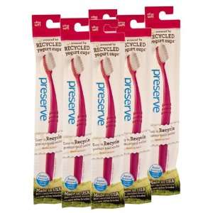Toothbrush, Preserve, Mail Back, Adult, Ultra Soft, Color Magenta, 6 