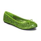 PLEASER Star 16G Womens Lime Green Glitter Flats Shoes